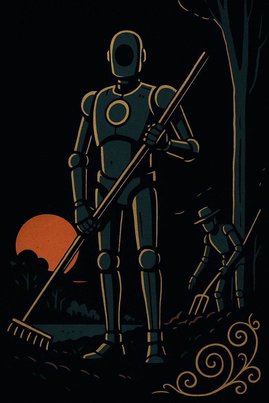 The finished page — the same two robots, rendered in the house style