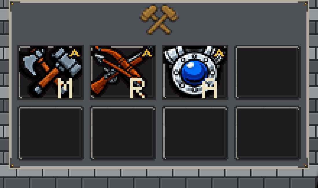 The same command card, enlarged. The letters on the buttons are their hotkeys.