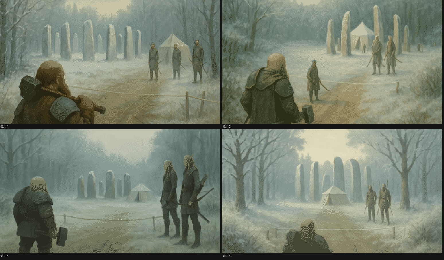Four candidates for the M10 briefing still, shown at twice their in-game size.
