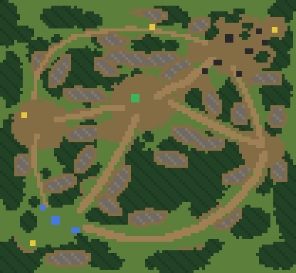 The heavier alternative at 42%, for comparison. Same places and roads, thicker woods between them.