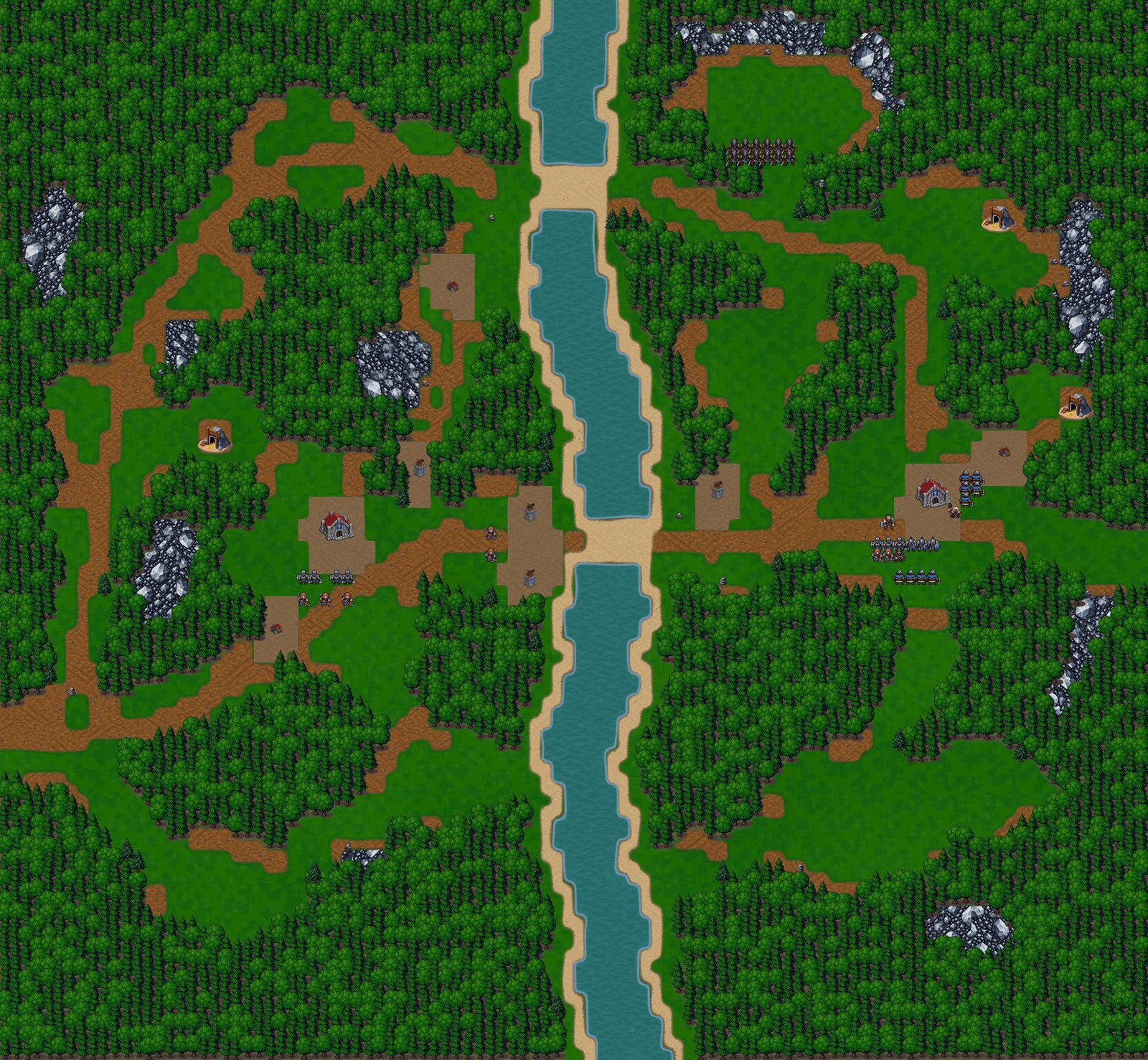The whole map: the Greywater, the Warden's keep, the bridge, Crow Hollow and the Drowned Ford.